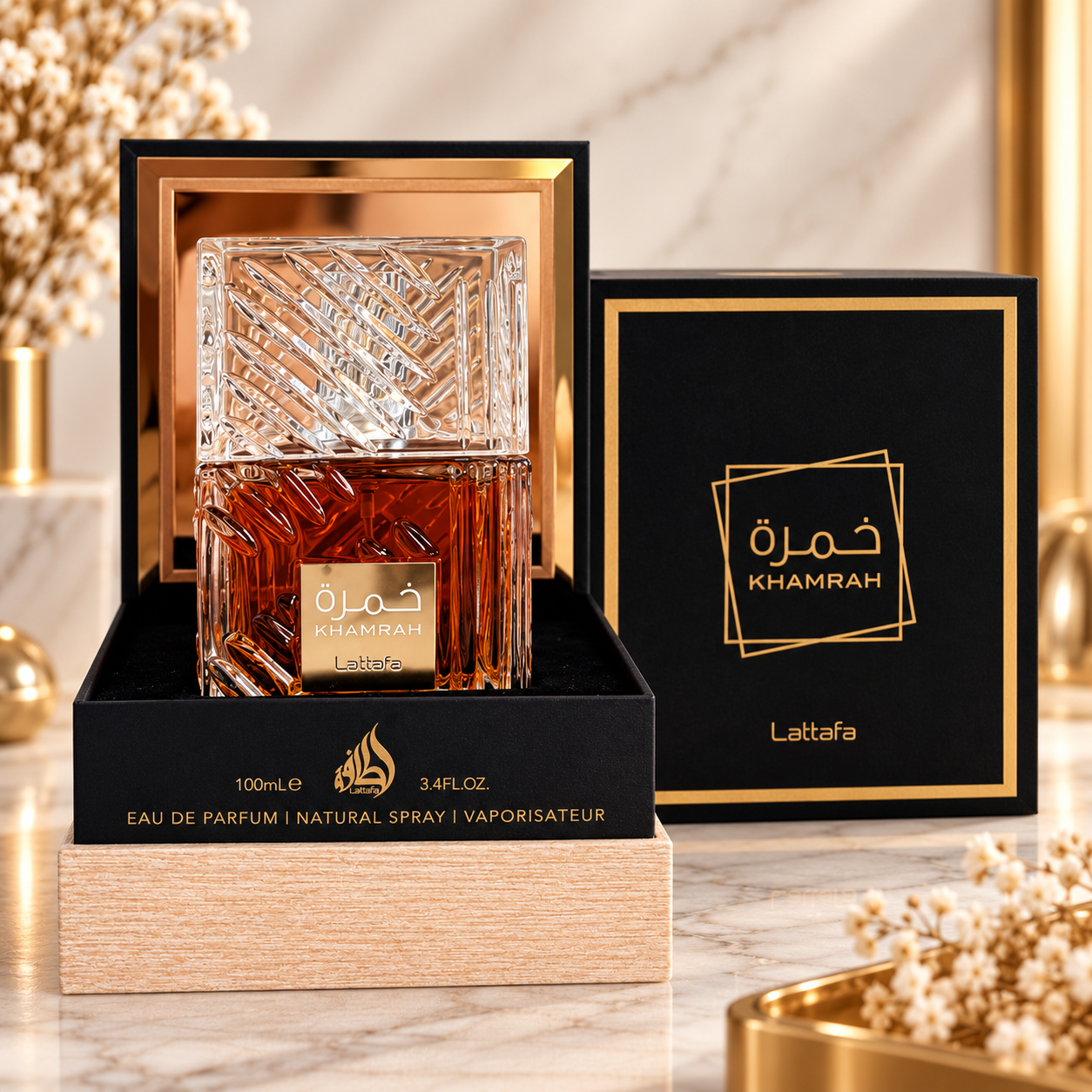 Khamrah – Lattafa | Eau de Parfum 100ml - Imagem Ilustrativa