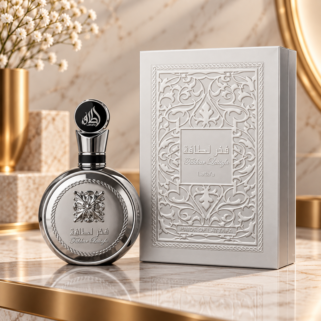 Fakhar Lattafa Platinum – Lattafa | Eau de Parfum 100ml - Imagem Ilustrativa