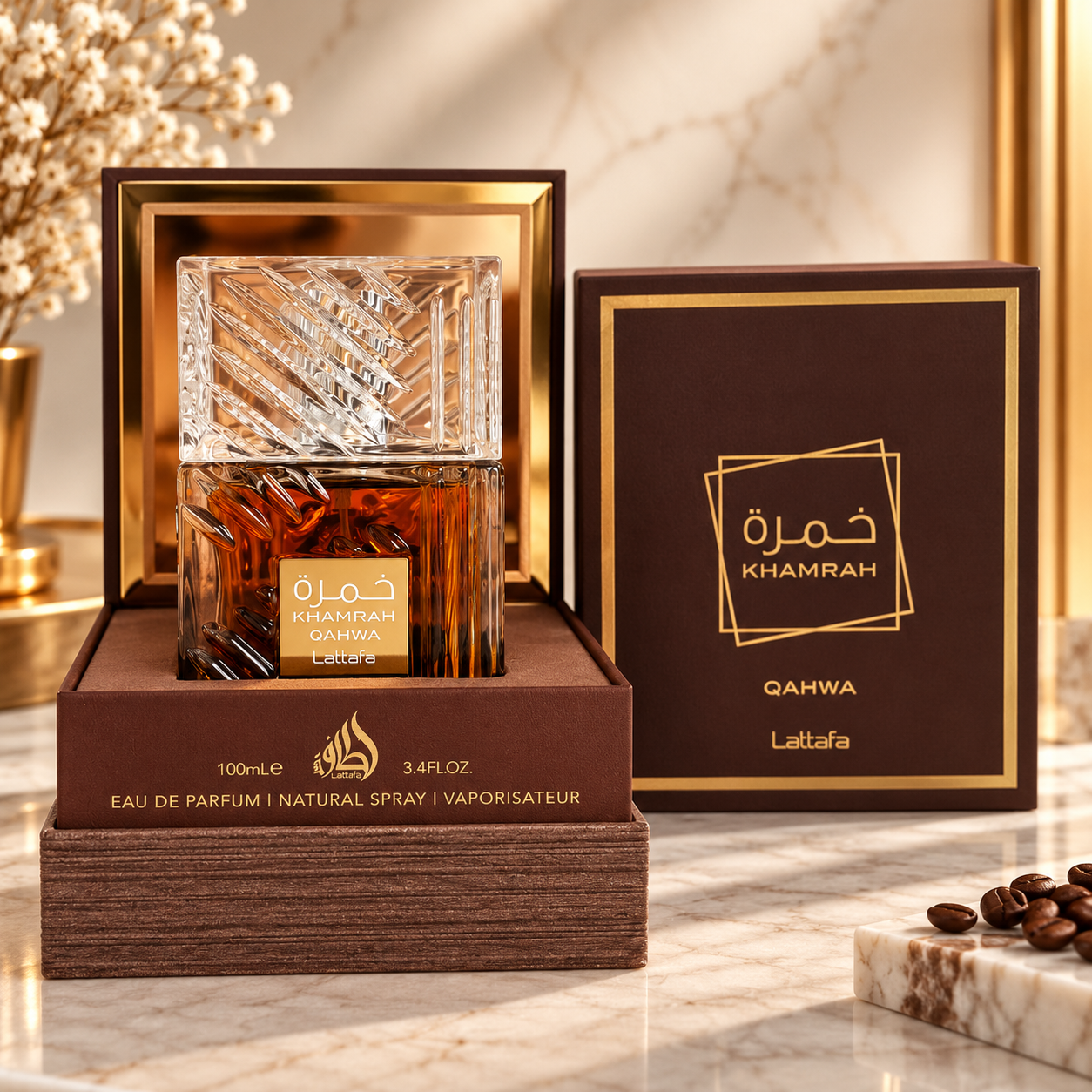 Khamrah Qahwa – Lattafa Eau de Parfum 100 ml - Imagem Ilustrativa